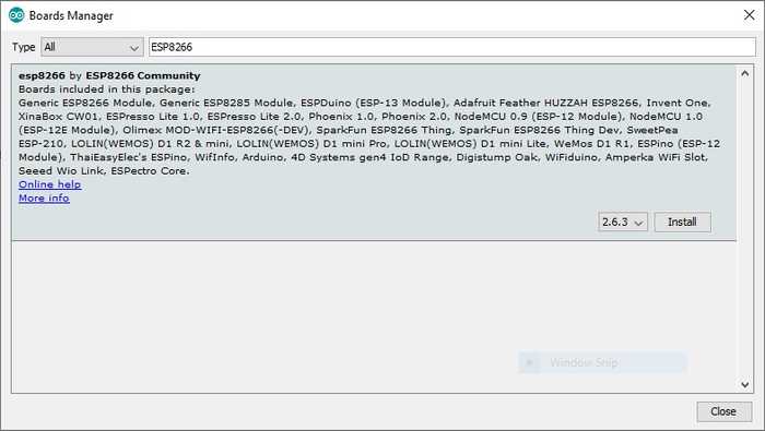 Installing ESP8266